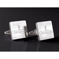 Stainless Steel Cufflinks - Square Etched